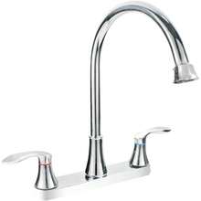 Mezcladora para Fregadero, Llaves para Fregadero de Cocina, Grifo de Cocina con Dos Asas, Grifo de Cuerpo Principal de Latn, Llave para Fregadero de Acero Inoxidable, Acabado Cromo Espejo, SP - 80008 - Cromo Espejo 1 - Ver 2