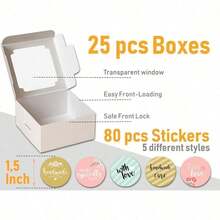 Baregamyan 10x10x5 Bulk 25 Pcs Cake Boxes 10 Inch with Window Clear Bakery Dessert Box Square White Large Disposable Pie Boxes Package for Bake Goods Paper Pastry Packaging Donut Delivery Box - blanco - Ver 3