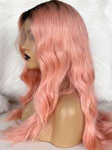 Ombre Pink With Dark Roots 13X4x1 HD Transparent Body Wave Lace Front Wigs Human Hair Put On And Go 250 Density T Part Glueless Wigs Human Hair Pre Plucked With Baby Hair Brazilian Virgin Water Wave Human Hair Wigs For Women - 根染&漸變色 - 查看 3