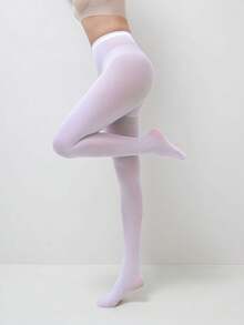 1 Pair Plus Size Women's Solid Color Tights/Pantyhose, Suitable For Christmas, Masquerade Party, Halloween, Stage Performance, Cosplay, Variety Of Color Options, Fits Well With Different Outfits