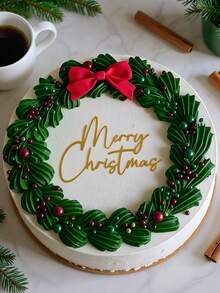 1pc/3pcs/5pcs Merry Christmas Cake Topper, Christmas Cake Decoration, Winter Cake Decoration, Christmas Party Cake Decoration, Christmas Dessert Decoration, Christmas Baking Decoration, Christmas Baking Supplies, Kitchen Baking Decoration, Baking Decoration, Baking Supplies, Cake Supplies, Furniture Kitchen Essentials, Holiday Gifts - Gold - View 1