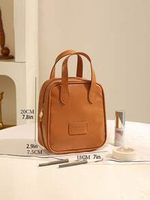 Bolsa de cosméticos de gran capacidad PU para mujeres, portátil para viajes, cuidado de la piel y artículos de tocador. Almacenamiento de viaje y maquillaje para novias y madres.