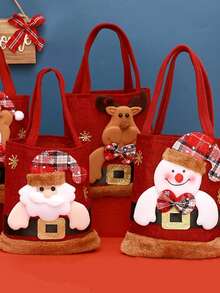 Christmas Gift Bag, Candy, Apple Bag, Christmas Gift Preferred - Multicolor - View 2