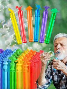 12/24/48pcs Colorful Mini Bubble Sticks, Cute Star Shaped Bubble Straws, Bubble Party Gifts, Party Desktop Decorations, Party Photo Props, Party Atmosphere Builders, Multiple Colors, Suitable For Theme Birthdays, Christmas, Halloween, Carnival Prizes, Weddings, Very Suitable For Wedding Decoration And Outdoor Games (Color Random) - Blue - View 4