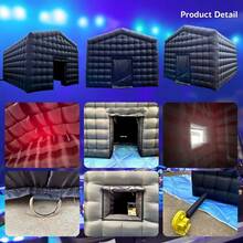 Inflatable Nightclub Tent Large Black Blow Up Night Club Party Tent Square Gazebo Event Room Movable Portable Night Club Party Pavilion For Backyard/Outdoor Events (18x16x14ft, Black) - màu đen - Xem 7