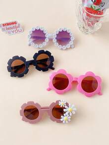1/2/3/4/6副可爱向日葵时尚儿童太阳镜，仅含展示卡，不含运费 - 彩色 - 查看 10