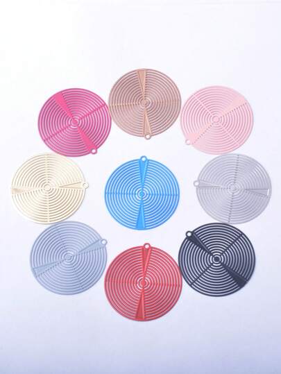 6 قطع من الشرائح المطلية بالنحاس المسننة بشكل دائري للأقراط والقلادات، مكونات لصنع المجوهرات DIY