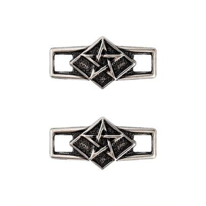 1 对复古金属五角星鞋带装饰扣
