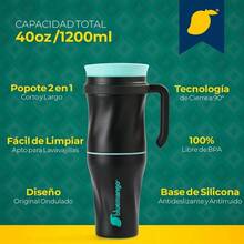Termo para Agua Caf y T 40oz - Vaso Taza Trmico de Acero Inoxidable con Agarradera, Termos Tipo Tumbler para Fro y Caliente, Vasos Trmicos Originales con Tapa Popote y Asa - Puerto Vallarta - Ver 3