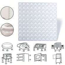 100 个透明硅胶球保险杠，橱柜自粘防撞点 - 保护贵重物品的完美选择！ - 彩色 - 查看 1