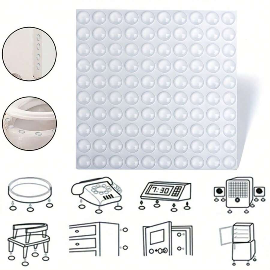 100 个透明硅胶球保险杠，橱柜自粘防撞点 - 保护贵重物品的完美选择！ - 彩色 - 查看 1
