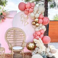 105pcs Beige Pink Balloons Garland Arch Kit Wedding Bride To Be Decoration Girl Baby Shower Birthday Party Baptism Christening Backdrop - As Picture - View 2