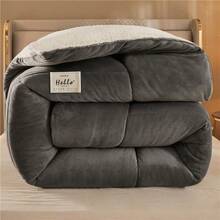 豪华厚冬季被子 - 超柔软超细纤维填充，适合所有季节的绗缝纯色羽绒被，可机洗 - 非常适合卧室、酒店和客房（不含枕套）