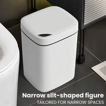 Senmeo 1 pieza Cubo de basura inteligente con sensor automático de 14 a 16 litros, cubo de cocina sin contacto (a prueba de olores, cierre silencioso) - 14L blanco - Ver 1