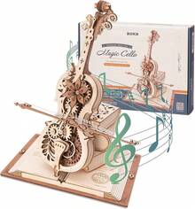 ROKR Magic Cello Series Mechanical Music Box 3D Wooden Jigsaw Puzzle with Automatic Playing Mechanism, 199 pieces, perfect for adult and teen desktop decorations, birthdays, and holiday gifts. Available in two sizes: AMK63 and AMK63M - AMK63 - Übersicht 7