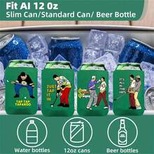 1 件/4 件趣味高尔夫罐冷却器 - 高尔夫啤酒罐套，可重复使用的氯丁橡胶啤酒保温套，适用于高尔夫游戏派对用品，是高尔夫爱好者的绝佳生日礼物/圣诞节礼物/万圣节礼物/感恩节礼物/父亲节礼物 - 彩色 - 查看 5