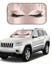 1pc Foldable Car Windshield Sun Shade, Ultimate UV Protection For Car Interior, Fits Windshield Of Cars, SUVs, Trucks, Auto Accessories - 150cm*70cm - View 1