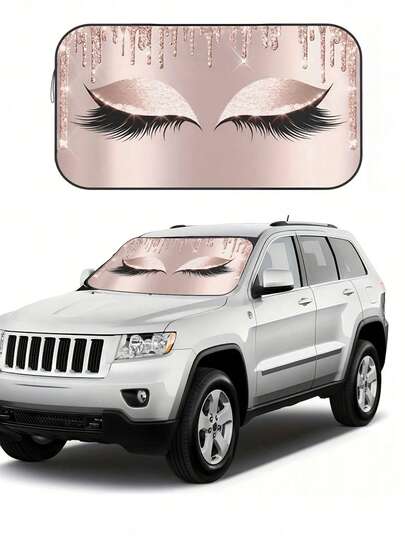 1pc Foldable Car Windshield Sun Shade, Ultimate UV Protection For Car Interior, Fits Windshield Of Cars, SUVs, Trucks, Auto Accessories