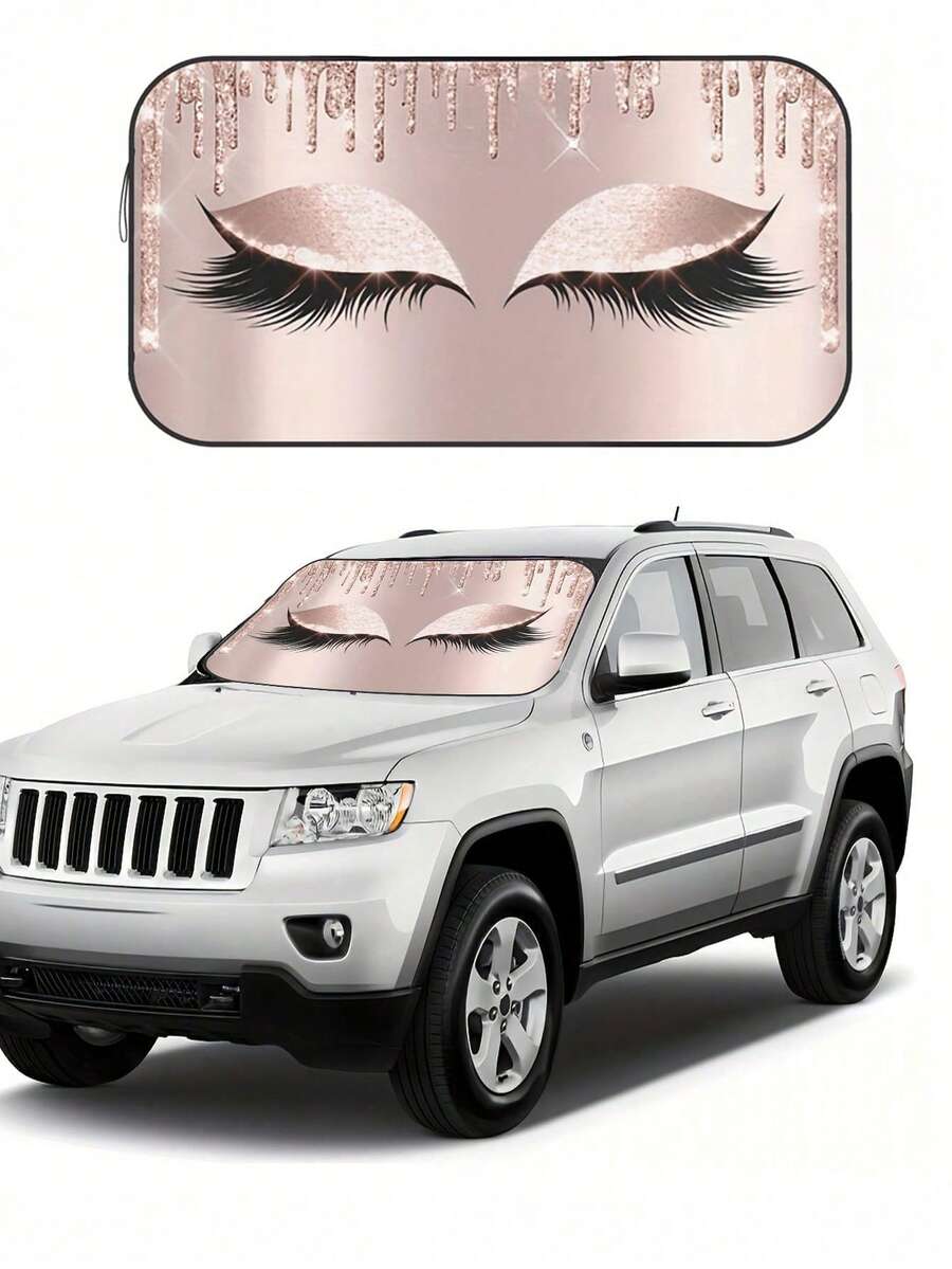 1pc Foldable Car Windshield Sun Shade, Ultimate UV Protection For Car Interior, Fits Windshield Of Cars, SUVs, Trucks, Auto Accessories - 150cm*70cm - View 1