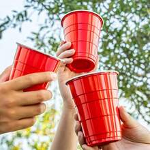 Disposable Plastic Party Cups, Red, 18oz, 50 Count - Red Plastic Cups, Party Plastic, High-Quality, 18 Oz Plastic, BPA-Freee Plastic, Disposable Plastic, Reusable Plastic, Bulk Plastic, Solo Plastic, Perfect For All Sorts Party, Cups, Plastic Cups, Copas De Plástico, Coffee Cups, Dessert Cups, Vasos Para Postres, Champagne Flutes, Champagne Glasses, Plastic Cups With Lids,Backyard Barbecues, Birthday Parties, College Events, Picnic Gatherings, Holiday Celebrations, Wedding Receptions, Office Parties, Summer Cookouts, Music Festivals, Shatter-Resistant, Stackable Design, Leak-Resistant, Reusable Quality, Weighted Base, Frosted Finish, Textured Grip - 18oz/Đỏ - Xem 7