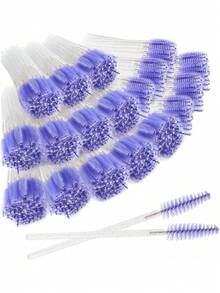 50/100/200pcs Disposable Black Eyelash Brushes, Mascara Wands, Eyebrow Brushes, Small Makeup Brushes - Multicolor - View 11