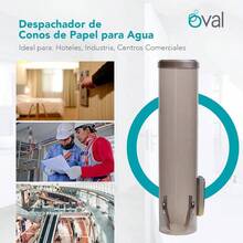 Dispensador de Conos de Papel Despachador de Conos para Beber Agua Capacidad 250 Conos de Papel para dispensadores de Agua Uso Rudo Color Humo Transparente - 1 - Ver 6