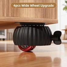 4 Packs Stick-On Swivel Casters: 360° Smooth-Glide Wheels, Wide Base For Stable And Movement, Easy To Move Furniture Without Drilling, Universal For Beds, Drawers & More