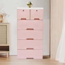 Kommode Aufbewahrungsturm Schrank 6 Schubladenorganisation Drawer Organizer - Pink - Übersicht 1