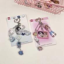 Heisei-Style JK! Cute Cartoon Retro Style Girl Keychain Bag Decoration Pendant Accessory (Excluding Card Paper)