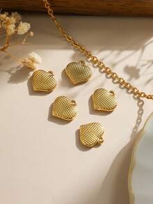 Set de 3 piezas/Paquete de Accesorios de Joyería: Collar, Pulsera y Colgante con Diseño Minimalista Elegante de Puntos Estampados y Corazón de Acero Inoxidable 304