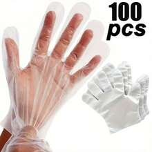 100/200/300 قفاز شفاف يمكن التخلص منه، مناسب لتنظيف الحيوانات الأليفة والمطبخ والمطاعم والنظافة المنزلية والتجميل والتخييم في الهواء الطلق، سهل الحمل والارتداء