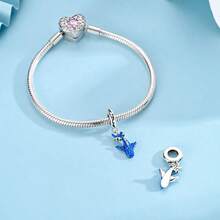 Glow-In-The-Dark Whale Shark Charms Pendant Fit Original Bracelet Necklace Women 925 Sterling Silver Fine DIY Beads Jewelry Birthday Gift - Blue - View 4