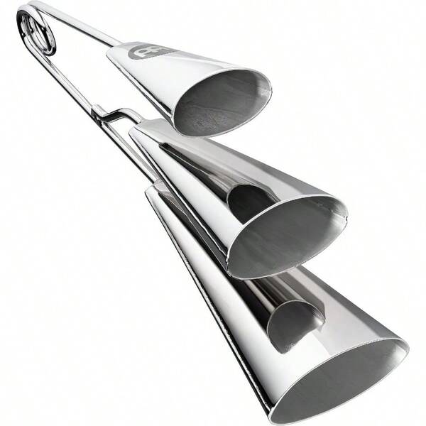 Meinl Percussion Triple AGoGo Bell Medium African Musical Instrument Chrome Finish STBAGTRICH