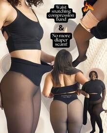 NEW COMPRESSION BAND & ONE SEAM OPTION!THE ORIGINAL MAGIC FLEECE LINED LEGGINGS - XXS TO 3XL - 4 SHADES - CLOSED FOOT - Fleece Tights Available In Plus Size And Light To Brown Fur - ORIGINAL 2 SEAMS - LIGHT (VANILLA) - View 10