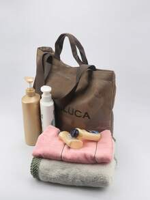 1 buc geantă de plajă din plasă transparentă, geantă de mână portabilă pentru femei, geantă de umăr pentru cumpărături și plajă