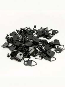 [Metal Picture Hanger] 10pcs Triangle Metal Picture Hanger | Wall Photo Frame Hook With Screws, Small Hanging Ring For Art Display, 100pcs 50 Hooks + 50 Screws, 200pcs 100 Hooks + 100 Screws