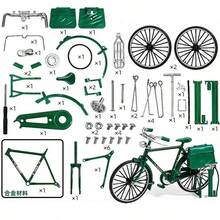 نموذج دراجة هوائية قديمة مصنوعة يدويًا، لعبة تجميع رجعية من ثمانينيات القرن الماضي، ديكور مكتبي، هدية عيد ميلاد، هدية رأس السنة الجديدة، مركبة