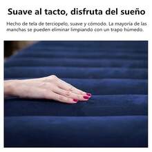 Colchón De Aire Inflable, 191x76x25cm Colchón Individual Aire Inflable Duradero Con Bomba Hinchable, Camas Inflables Para Playa Grande - Azul Marino - Ver 4