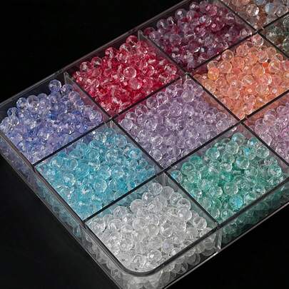 100 件/200 件时尚亮色简约波西米亚风格 8 毫米扁平水晶玻璃珠，适用于 DIY 珠宝制作、项链、手链、工艺品