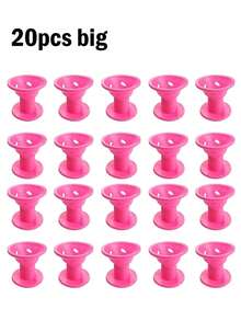 20/10/1pc Heatless Curling Rod, Silicone Bell Curling Rod, Easily Curl All Hair Types, Suitable For Women's Home Hairstyles, Easy To Operate, Curling Rod, Curling Comb, Curling Rod, Curling Products, Heatless Curling, Curling Rod, Hair Salon - Pink - View 8