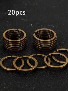 10Pcs Polished Silver Keyring Stainless Steel Hole Flat Key Ring Key Chain Rhodium Plated Round Split Keychain DIY Wholesale