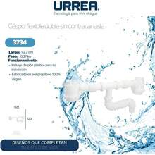 , Cspol Flexible Doble Bote sin Canasta, Trampa para Fregadero Doble, Material Plstico, 3734 - inicial - Ver 9
