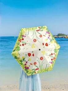 Mini Guarda-Chuva Dobrável, Um Imprescindível para Viagens e Compras, Ultra-Leve e Portátil, Proteção UV para Canteiro de Flores, Sombrinha de Bolso Compacta, Guarda-Chuva Feminino, Com Diâmetro da Base de 90cm