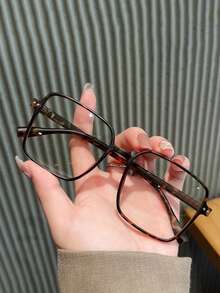 نظارة إطار كبير مربع بدون وصفة طبية، إطار نظارات كاجوال رجعية للنساء، مناسبة للحفلات والعمل والمدرسة والاستخدام اليومي، نظارات بسيطة قطعة واحدة