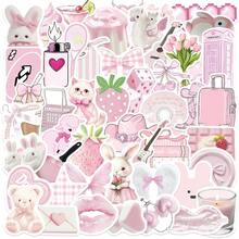 50pcs Pink Cartoon Graffiti Aesthetics Sticker Laptop Bicycle Guitar Skateboard Sticker DIY Graffiti Waterproof Stickers - Apricot - View 13