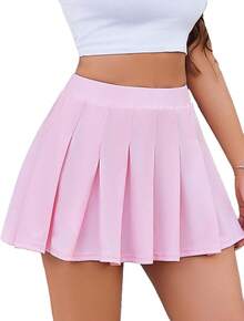 Short Pleated Skirts Women Cheerleader School Uniform High Waist Tennis Skater Skirt,Designed Women And Teenagers. - Hồng - Xem 12