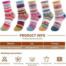 SISOSOCK 5 Pairs Fuzzy Soft Cozy Fluffy Socks Women, Casual Thick Plush Comfy Sleep Socks, Warm Winter Gifts Women - 多色愛-1 - 查看 5