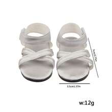 MSYO 1 双娃娃凉鞋，时尚可爱的夏季娃娃鞋，粘性绑带，交叉绑带/花朵凉鞋，适合 18 英寸/45 厘米重生娃娃，适合 3 岁以上儿童的玩具，万圣节、圣诞节礼物，婴儿、女孩、男孩玩具，圣诞袜填充物，节日派对装饰，收藏品