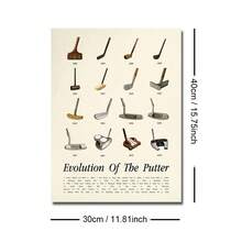1 幅带框/无框高尔夫球杆演变史 1 号木杆 铁杆 复古帆布海报 运动比赛墙壁艺术印刷 极简主义男人窝男孩房间美学装饰画 适用于公寓、客厅、卧室、现代家居装饰 - 彩色 - 查看 10