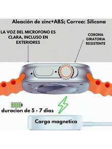 Reloj inteligente,straps monitoreo de salud carga inalámbrica de llamadas Bluetooth Smartwatch - Blanco - Ver 2
